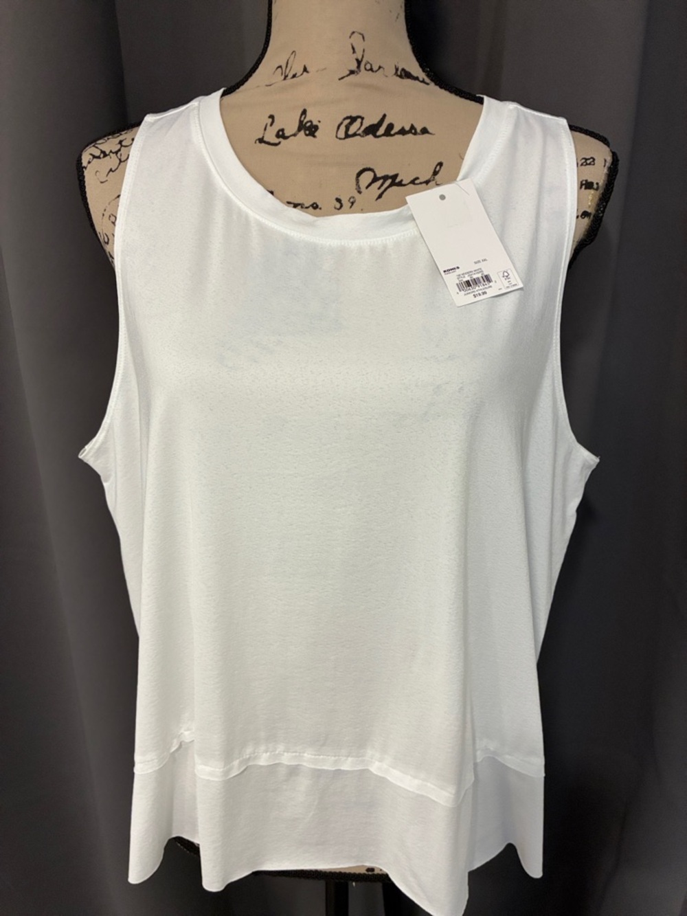 SO White Sleeveless Round Neck Tank
